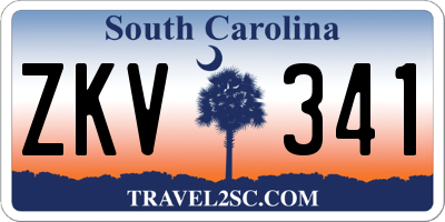 SC license plate ZKV341