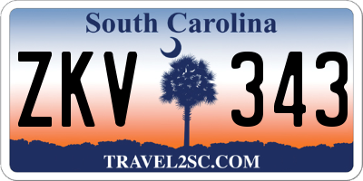 SC license plate ZKV343