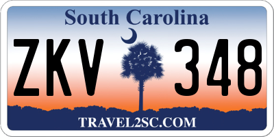 SC license plate ZKV348