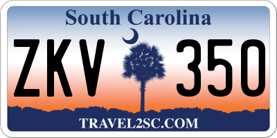 SC license plate ZKV350