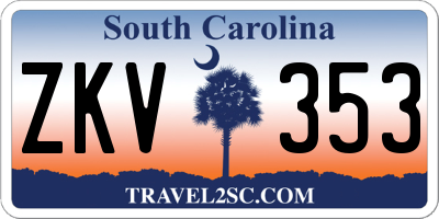 SC license plate ZKV353
