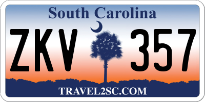 SC license plate ZKV357