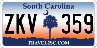 SC license plate ZKV359