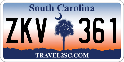 SC license plate ZKV361