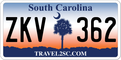 SC license plate ZKV362