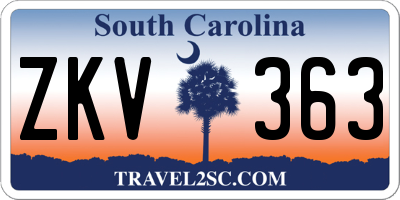 SC license plate ZKV363
