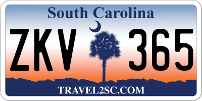 SC license plate ZKV365