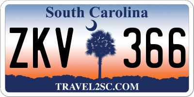 SC license plate ZKV366
