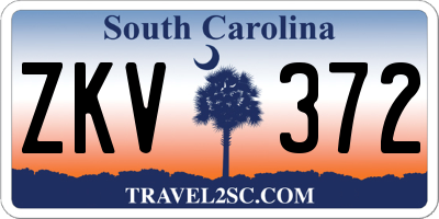 SC license plate ZKV372