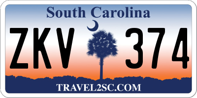 SC license plate ZKV374