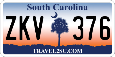 SC license plate ZKV376