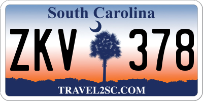 SC license plate ZKV378