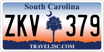 SC license plate ZKV379