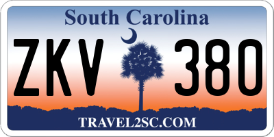 SC license plate ZKV380