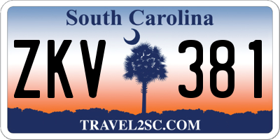 SC license plate ZKV381