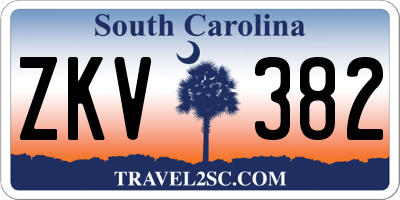 SC license plate ZKV382