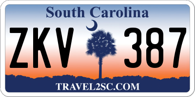 SC license plate ZKV387