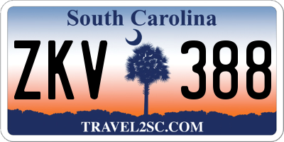 SC license plate ZKV388