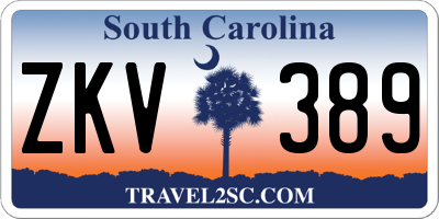 SC license plate ZKV389