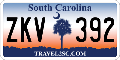 SC license plate ZKV392