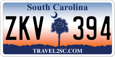 SC license plate ZKV394