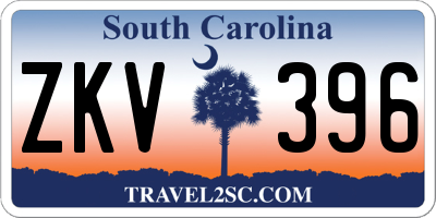 SC license plate ZKV396