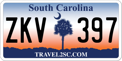 SC license plate ZKV397