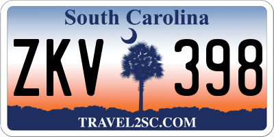 SC license plate ZKV398