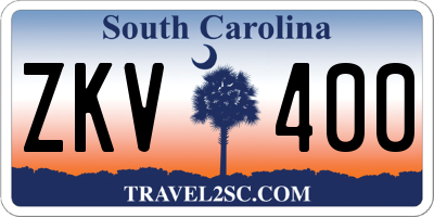 SC license plate ZKV400