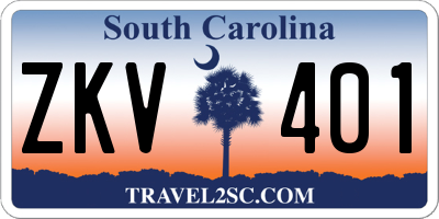 SC license plate ZKV401