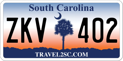 SC license plate ZKV402