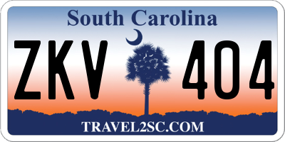 SC license plate ZKV404