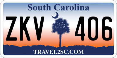 SC license plate ZKV406
