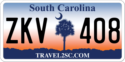 SC license plate ZKV408