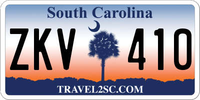 SC license plate ZKV410