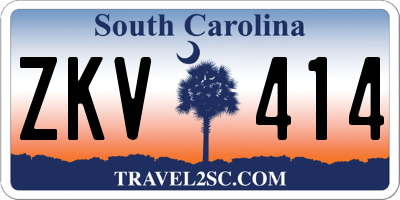 SC license plate ZKV414