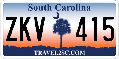 SC license plate ZKV415