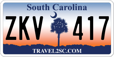 SC license plate ZKV417