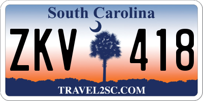 SC license plate ZKV418