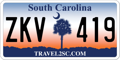 SC license plate ZKV419