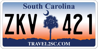 SC license plate ZKV421