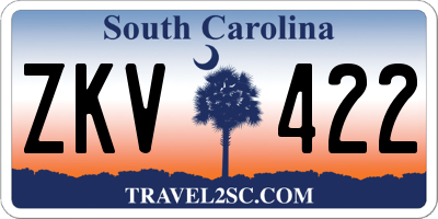 SC license plate ZKV422