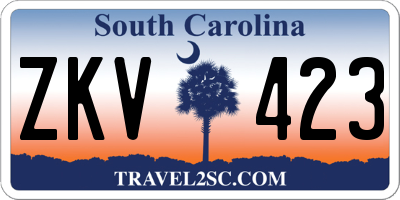 SC license plate ZKV423