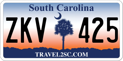 SC license plate ZKV425