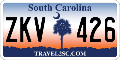 SC license plate ZKV426