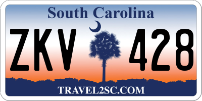 SC license plate ZKV428