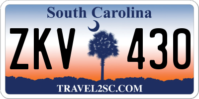 SC license plate ZKV430