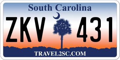 SC license plate ZKV431