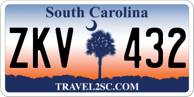 SC license plate ZKV432
