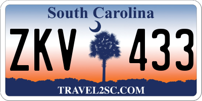 SC license plate ZKV433